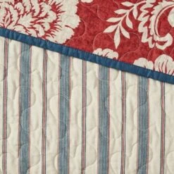 Madison Park Rose Cotton Twill Reversible Coverlet Set Red -QUILTS Sales unnamed file 4218