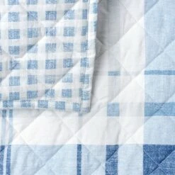 Bartlett Plaid Cotton Percale Quilt Set - Martha Stewart Brown -QUILTS Sales unnamed file 4231