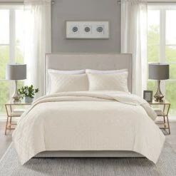 Madison Park Hollie Coverlet Set 3pc Ivory