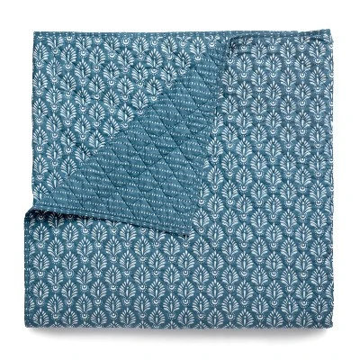 Acanthus Organic Quilt Set Blue - Martha Stewart 9 Acanthus Organic Quilt Set Blue - Martha Stewart - Image 7