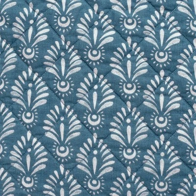 Acanthus Organic Quilt Set Blue - Martha Stewart 11 Acanthus Organic Quilt Set Blue - Martha Stewart - Image 9