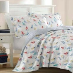 Blue Ahoy Quilt Set - Laura Ashley -QUILTS Sales unnamed file 4258
