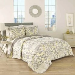 Set in Spring 3 Piece Quilt Set - Traditions by Waverly Gray