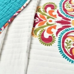 Lush Decor Clara Quilt Set 3pc - Lush Décor Turquoise/tangerine 8 Lush Decor Clara Quilt Set 3pc - Lush Décor Turquoise/tangerine -QUILTS Sales unnamed file 4320