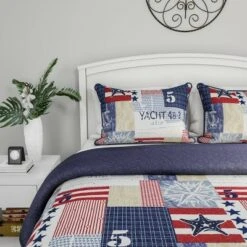Hastings Home Nautical Americana Patchwork Quilt Set Multicolored -QUILTS Sales unnamed file 4337