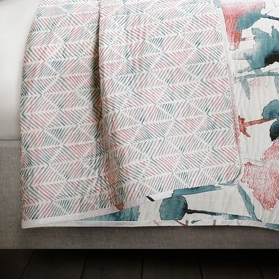 Lush Decor Blue & Coral Zuri Floral Quilt Set - Lush Décor 5 Lush Decor Blue & Coral Zuri Floral Quilt Set - Lush Décor - Image 3