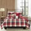 Madison Park Warren Herringbone Quilted Coverlet Set with Decorative Pillows Red -QUILTS Sales unnamed file 4364
