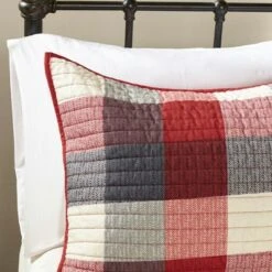 Madison Park Warren Herringbone Quilted Coverlet Set with Decorative Pillows Red -QUILTS Sales unnamed file 4366
