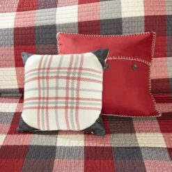 Madison Park Warren Herringbone Quilted Coverlet Set with Decorative Pillows Red -QUILTS Sales unnamed file 4367