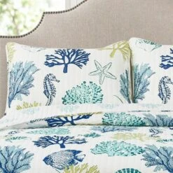 Lush Decor 3pc Coastal Reef Quilt Navy/Blue - Lush Décor -QUILTS Sales unnamed file 4374