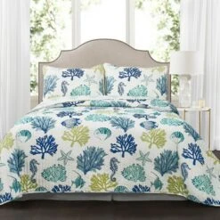 Lush Decor 3pc Coastal Reef Quilt Navy/Blue - Lush Décor -QUILTS Sales unnamed file 4376