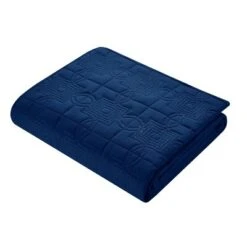 3pc Solid Pinsonic Quilt Set - Casa Couture Navy -QUILTS Sales unnamed file 4403