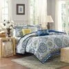 Madison Park Blue Menara Quilted Coverlet Set 6pc -QUILTS Sales unnamed file 4405