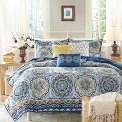 Madison Park Blue Menara Quilted Coverlet Set 6pc 16 Madison Park Blue Menara Quilted Coverlet Set 6pc -QUILTS Sales unnamed file 4411