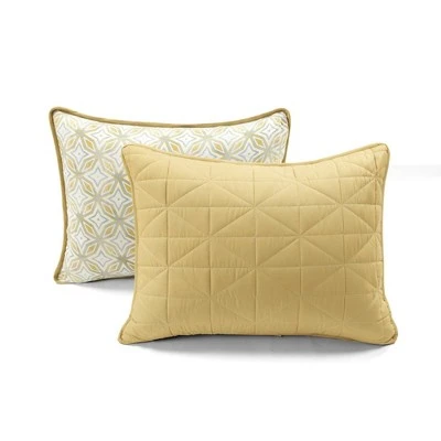 Lush Decor Mid-Century Modern Geo Reversible Quilt & Sham Set Yellow - Lush Décor 8 Lush Decor Mid-Century Modern Geo Reversible Quilt & Sham Set Yellow - Lush Décor - Image 6