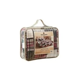 Woolrich Tulsa Oversized Plaid Print Cotton Quilt Set Red/gray -QUILTS Sales unnamed file 4445