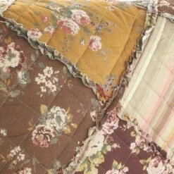 The Lakeside Collection Lakeside Harvest Ragged Patchwork Quilt - Farmhouse Accent Blanket