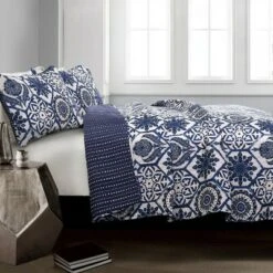 Lush Decor Navy Marvel Quilt Set - Lush Décor -QUILTS Sales unnamed file 4458