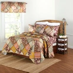 The Lakeside Collection Lakeside Harvest Ragged Patchwork Quilt - Farmhouse Accent Blanket -QUILTS Sales unnamed file 447