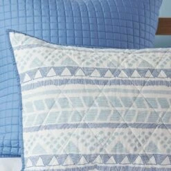 Urban Habitat Blue Sydney Cotton Reversible Coverlet Set -7pc -QUILTS Sales unnamed file 4512