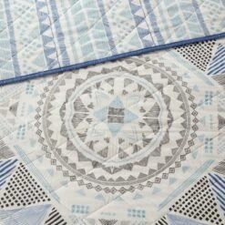Urban Habitat Blue Sydney Cotton Reversible Coverlet Set -7pc -QUILTS Sales unnamed file 4515