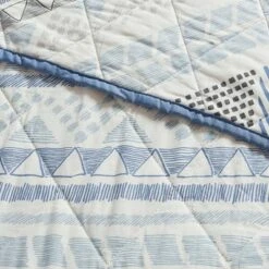 Urban Habitat Blue Sydney Cotton Reversible Coverlet Set -7pc -QUILTS Sales unnamed file 4522