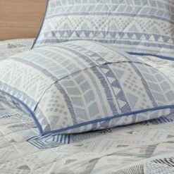 Urban Habitat Blue Sydney Cotton Reversible Coverlet Set -7pc -QUILTS Sales unnamed file 4523
