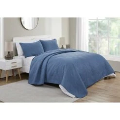 3pc Hexa Quilt Set - VCNY Navy