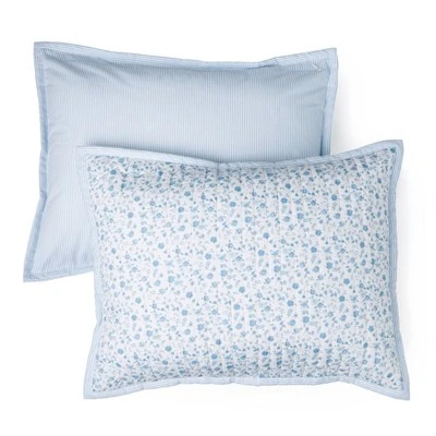 Martha Stewart Leigh Floral Quilt Set Blue 7 Martha Stewart Leigh Floral Quilt Set Blue - Image 5