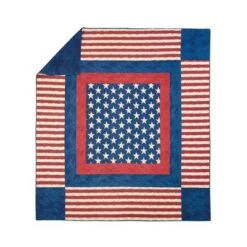 3pc Americana Patch Quilt Set Blue/Red - Modern Heirloom -QUILTS Sales unnamed file 4598