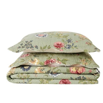 Pem-America Edens Garden Quilt Set Assorted Greens 4 Pem-America Edens Garden Quilt Set Assorted Greens - Image 2
