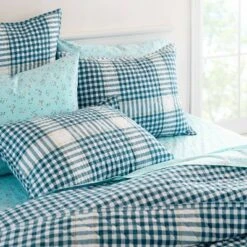 Jamie Organic Quilt Set Blue - Martha Stewart
