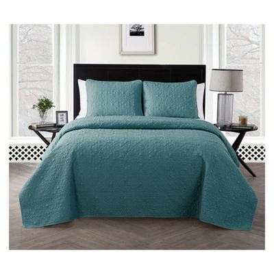 Caroline Embossed Quilt Set - VCNY Home Gray 4 Caroline Embossed Quilt Set - VCNY Home Gray - Image 2