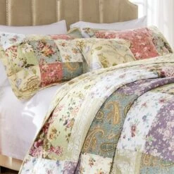 Greenland Home Fashions Greenland Home Fashion Blooming Prairie Quilt & Sham Bonus Set 5-Piece, Multicolor -QUILTS Sales unnamed file 4724