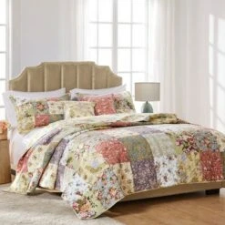 Greenland Home Fashions Greenland Home Fashion Blooming Prairie Quilt & Sham Bonus Set 5-Piece, Multicolor -QUILTS Sales unnamed file 4726