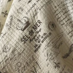 Gray&Cream Reversible Script Quilt Set 3 Piece - homthreads 9 Gray&Cream Reversible Script Quilt Set 3 Piece - homthreads -QUILTS Sales unnamed file 4745