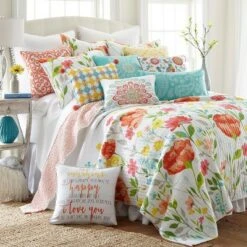 Laurel Coral Quilt and Pillow Sham Set - Levtex Home -QUILTS Sales unnamed file 4752