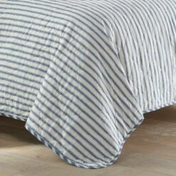 Willow Way Ticking Stripe Quilt & Sham Set - Stone Cottage Navy -QUILTS Sales unnamed file 476