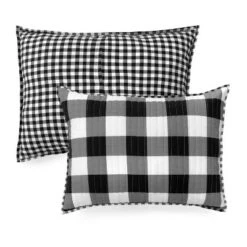 Oakley Check 3pc Quilt Set - Martha Stewart Gray -QUILTS Sales unnamed file 4766