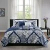 Madison Park 6pc Adela Coverlet Set Indigo