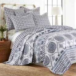 Homthreads Valentina Quilt Set Blue