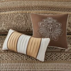 Madison Park Mirage 6pc Polyester Jacquard Quilted Coverlet Bedding Set Brown/gold -QUILTS Sales unnamed file 4812