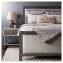 Gray Solid Quilt and Sham Set (Queen) 3pc - The Industrial Shop