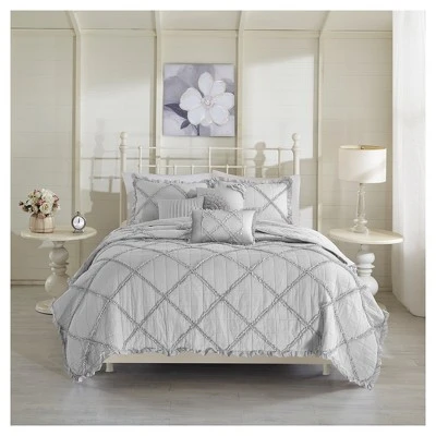 Madison Park Gray Robin Quilt Set (Full/Queen) 3 Madison Park Gray Robin Quilt Set (Full/Queen)