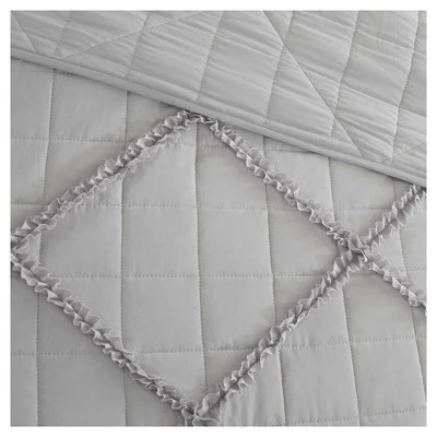 Madison Park Gray Robin Quilt Set (Full/Queen) 4 Madison Park Gray Robin Quilt Set (Full/Queen) - Image 2