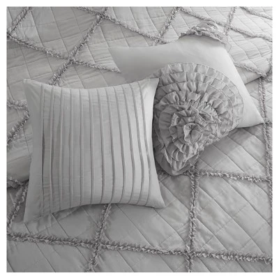 Madison Park Gray Robin Quilt Set (Full/Queen) 7 Madison Park Gray Robin Quilt Set (Full/Queen) - Image 5