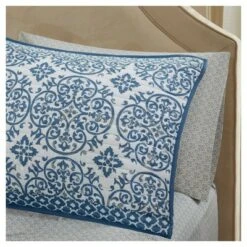 Madison Park Sasha Complete Coverlet and Sheet Set Blue -QUILTS Sales unnamed file 4843