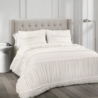 Lush Decor White Nova Ruffle Comforter Set - Lush Décor 3 Lush Decor White Nova Ruffle Comforter Set - Lush Décor