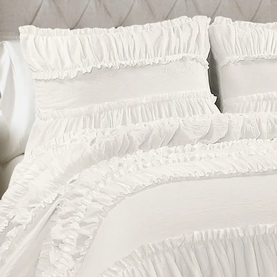 Lush Decor White Nova Ruffle Comforter Set - Lush Décor 4 Lush Decor White Nova Ruffle Comforter Set - Lush Décor - Image 2