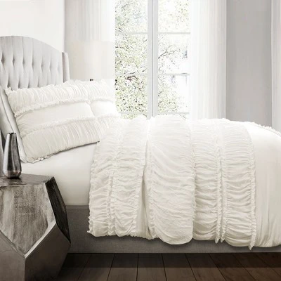Lush Decor White Nova Ruffle Comforter Set - Lush Décor 6 Lush Decor White Nova Ruffle Comforter Set - Lush Décor - Image 4